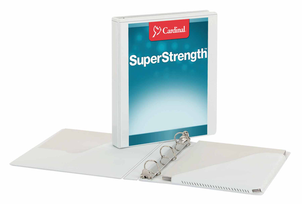CARDINAL 1" View Binder D Ring Heavy Duty Slant , White, Case Pack of 12 , Ideal for Bulk Buyers