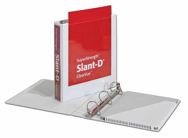 CARDINAL 1.5" View Binder D Ring Heavy Duty Slant, White, Case Pack of 12, Ideal for Bulk Buyers