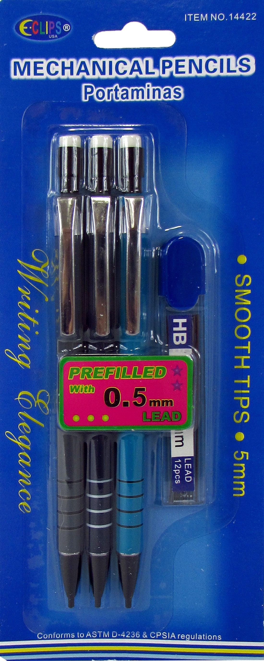Mechanical Pencils, Extra Lead Refills, 5mm, 3 Pk , Case Pack of 48 , Ideal for Bulk Buyers