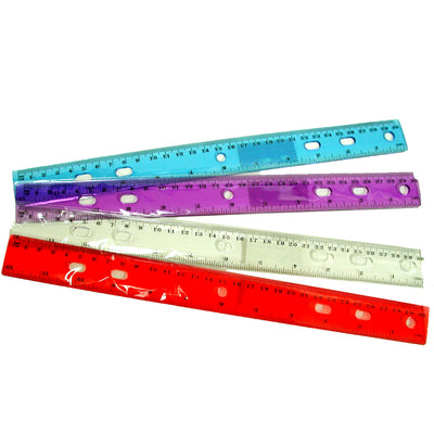 Plastic Ruler, 12", Assorted Colors, Case Pack of 144 , Ideal for Bulk Buyers