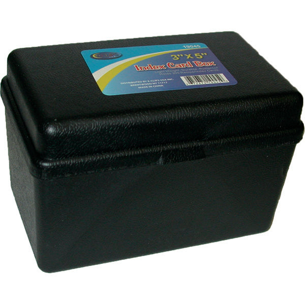 ECLIPS Index Card Box, 3"x 5", Black , Case Pack of 48, Ideal for Bulk Buyers