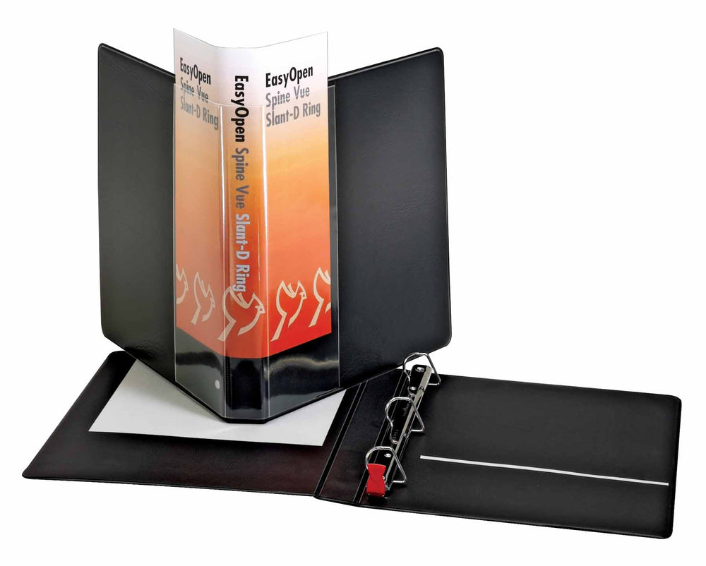 CARDINAL 1" D Ring Binder Easy Open Spine View, Black , Case Pack of 12, Ideal for Bulk Buyers