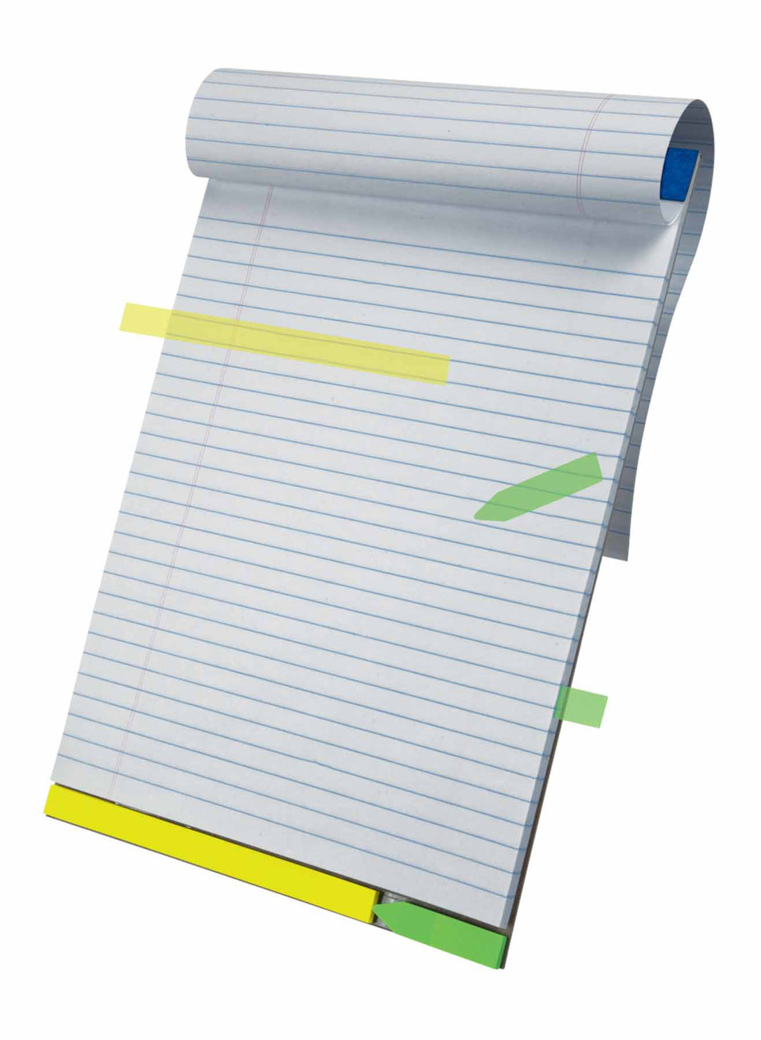 AMPAD Writing Pad 8.5" x 11.75", 50 sheets, White, Wide Ruled, Includes 25 Highlighter Strips & 25 Arrow Flags, Case Pack of 44, Ideal for Bulk Buyers