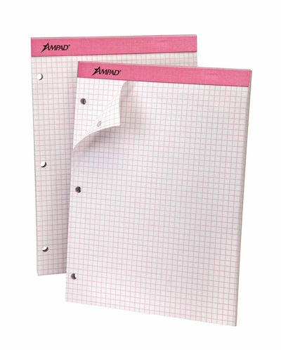 AMPAD Graph Pad 8.5" x 11.75", 100 sheets, Graph Quad Ruled, Case Pack of 12, Ideal for Bulk Buyers