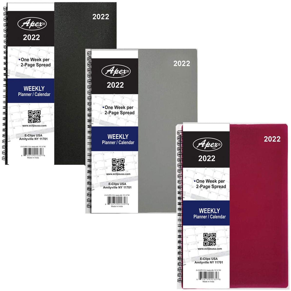2022 Spiral Weekly Planner, 5" x 8 ", Available in Case Pack of 48 , Ideal for Bulk Buyers, Retailers and Wholesalers
