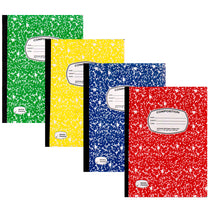 Deluxe Composition Notebook, College-Ruled, 100 Sheets, Available in Assorted Colors (Red, Blue, Yellow, Green), Case Pack of 48, Ideal for Bulk Buyers