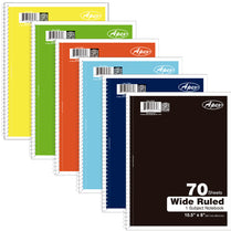 APEX 1 Subject Notebook, 70 Sheets, Assorted Colors, Wide Ruled, Case Pack of 36 , Ideal for Bulk Buyers, Retailers and Wholesalers