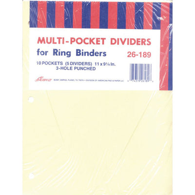 AMPAD Pocket Dividers, 5 pk, 10 Pockets, Case Pack of 20 , Ideal for Bulk Buyers