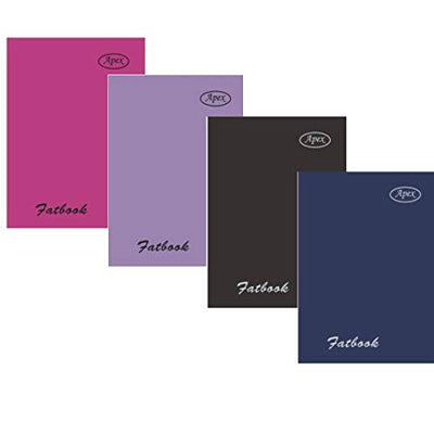 Poly fat book, 5.5"x 4", 200 sheets, hot pink, lilac, black, navy, Case Pack of 48,  Ideal for Bulk Buyers