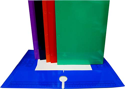 AUKSales 4 Pockets Folders Laminated, Asst Colors, with Holes, in Display, Case Pack of 48, Ideal for Bulk Buyers