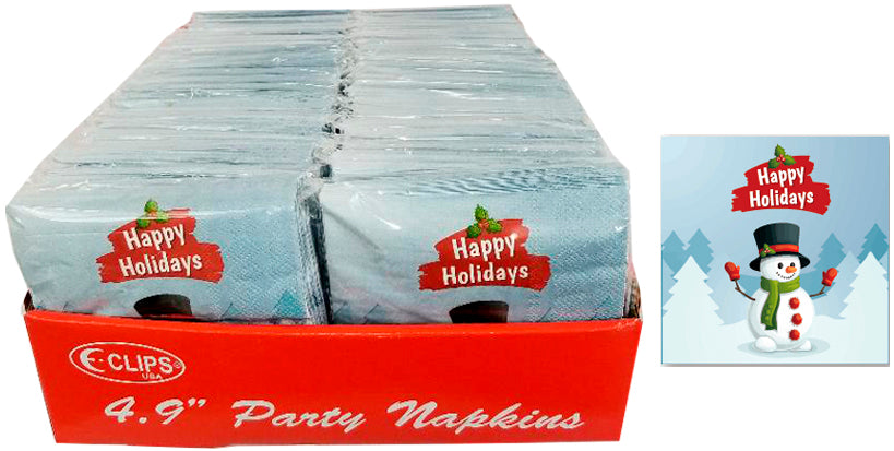 Snowman Cocktail Napkins, 20 pk, Case Pack of 48 , Ideal for Bulk Buyers