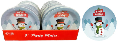 Snowman Paper Plates, 9", 10 pk, Case Pack 36 , Ideal for Bulk Buyers
