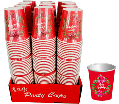 Christmas Wreath Paper Cups, 9 Oz ,10 pk, Case Pack of 48, Ideal for Bulk Buyers