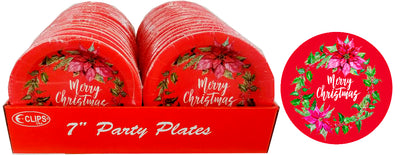 Christmas Wreath Paper Plates, 7", 10 pk, Case Pack of 36, Ideal for Bulk Buyers