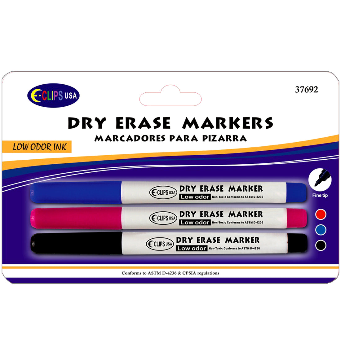 Dry Erase Markers Fine Tip 3 pk, Assorted – Pack of 36, Journal School Supplies, Case Pack of 36, Ideal for Bulk Buyers