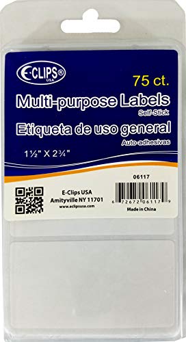 Multipurpose Labels, 75 ct, 1 1/2" x 2 3/4", White, Case Pack of 36, Ideal for Bulk Buyers
