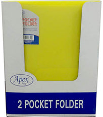 2 Pocket Poly Folder, No Holes, Yellow, in Display, Case Pack of 48, Ideal for Bulk Buyers