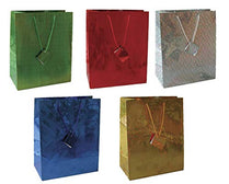 Holographic Design Gift Bags, Asst Colors, Medium, Case Pack of 120, Ideal for Bulk Buyers