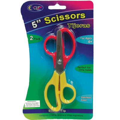 Children Scissors, Blunt Tips, 2 Pk., 5", Case Pack of 48 , Ideal for Bulk Buyers