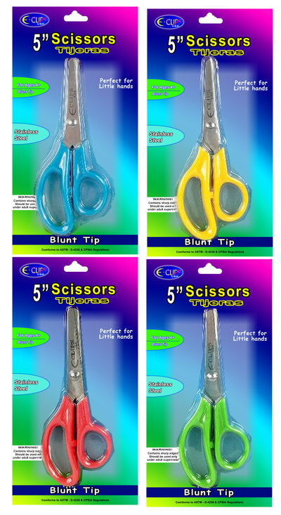 Childrens Scissors, Blunt Tip, 5", Case Pack of 48 , Ideal for Bulk Buyers