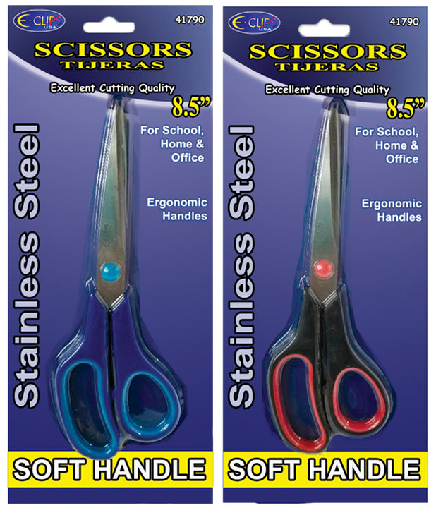 Professional Home & Office Scissors, Soft Handles, 8.5", Case Pack of 48 , Ideal for Bulk Buyers