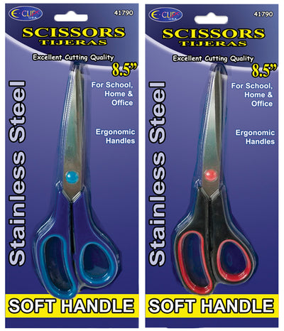 Professional Home & Office Scissors, Soft Handles, 8.5", Case Pack of 48 , Ideal for Bulk Buyers