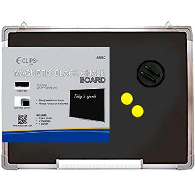 Black Magnetic Board 11"x 14",Includes,Chalk Marker, 2 Magnets,1 Eraser, Case Pack of 24, Ideal for Bulk Buyers