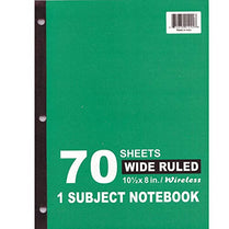 Wireless 1 Subject Notebook - Wide Ruled, Case Pack of 48, Ideal for Bulk Buyers