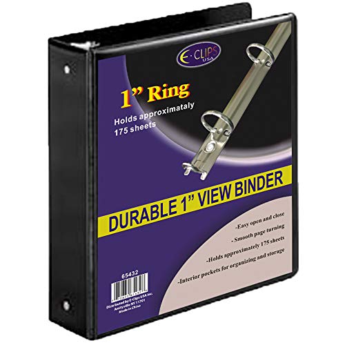 Vinyl View Binder, 1", Black, Case Pack of 48, Ideal for Bulk Buyers