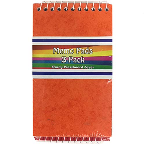 Memo pad pressboard cover, 3 pack, 80 sheets each, 240 total sheets, Case Pack of 48, Ideal for bulk buyers