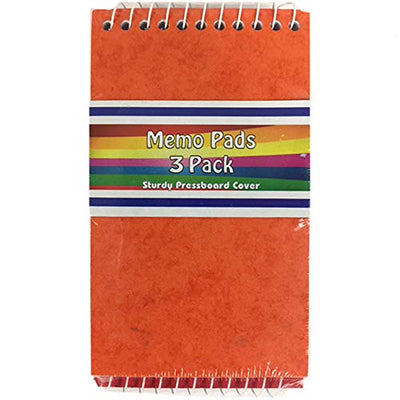 Memo pad pressboard cover, 3 pack, 80 sheets each, 240 total sheets, Case Pack of 48, Ideal for bulk buyers