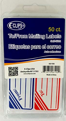 to/from Mailing Labels, 50 ct, 4.5" x 1.25", Case Pack of 36, Ideal for Bulk Buyers