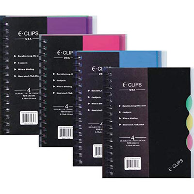TUFF Notebook, 4 assorted colors, 5" x 8", 120 sheets (2 inners of 24), Case Pack of 48, Ideal for Bulk Buyers
