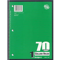 NORCOM 1 Subject Notebook, 70 Sheets, College Ruled, Case Pack of 24, Ideal for Bulk Buyers