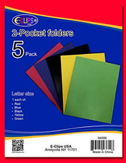 2 Pockets Folder, 5 Pack, Assorted Colors, in Display Case Pack of 48, Ideal for Bulk Buyers