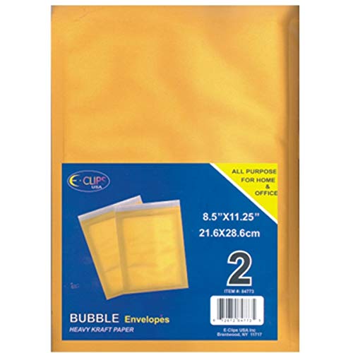 Bubble Envelope, Peel & Seal, 8.5" x 11", 2 pk, Case Pack of 48, Ideal for Bulk Buyers