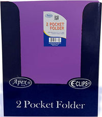 2 Pocket Poly Folder, no Holes, matt/Shinny, Purple, in Display, Case Pack of 48,