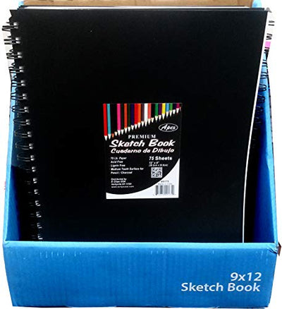 Sketch Book, Poly Cover, 9"x 12", 75 Sheets, Case Pack of 24, Ideal for Bulk Buyers