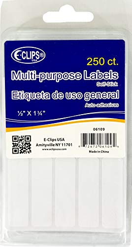 Multipurpose Labels, 250 ct, 1/2" x 1 3/4", White, Case Pack of 36, Ideal for Bulk Buyers