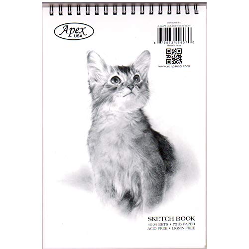 Sketch Book, Poly Cover, 6" x 9", 40 Sheets, in Display Case Pack of 48, Ideal for Bulk Buyers