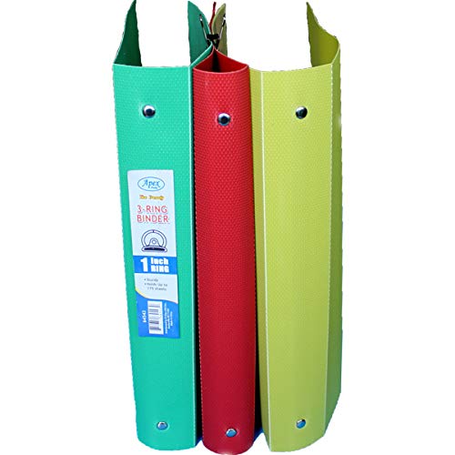 Poly Binder, 1" with Pocket, Trendy, Asst. Colors, Case Pack of 60, Ideal for Bulk Buyers