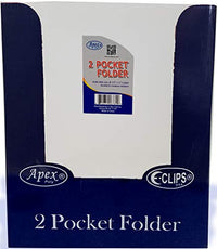 2 Pocket Poly Folder, no Holes, matt/Shinny, White, in Display, Case Pack of 48,