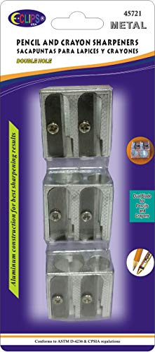 Metal Sharpeners, for Pencils & Crayons, 3pk, Case Pack of 24, Ideal for Bulk Buyers