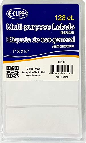 Multipurpose Labels,128 ct, 1" x 2 3/4", White, Case Pack of 36, Ideal for Bulk Buyers