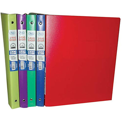 Poly Binder, 1/2", Asst. Colors, Case Pack of 48, Ideal for Bulk Buyers