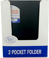 2 Pocket Poly Folder, No Holes, Black, in Display, Case Pack of 48, Ideal for Bulk Buyers