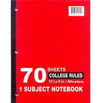 Wireless 1 Subject Notebook - College Ruled, Case Pack of 48, Ideal for Bulk Buyers