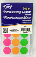 Color Coding Labels, 306 ct, Assorted Colors, 3/4