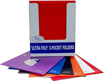 2 Pocket Ultra Poly Folder, no Holes, asst. Colors, in Display, Case Pack of 48, Ideal for Bulk Buyers