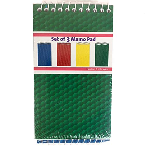 Memo pads, 3pk, 80 sheets each= 240 pages total. Honeycomb in display, Case Pack of 48, Ideal for Bulk Buyers
